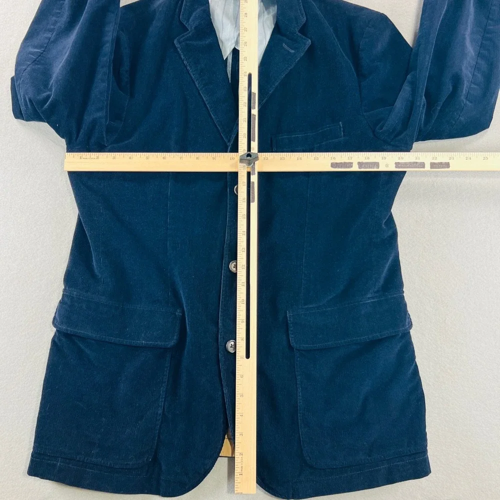 Vintage J.Crew Clayton Sportcoat Mens Size M Navy Blue Corduroy Blazer Preppy